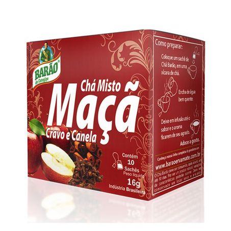 CHÁ DE MAÇA CANELA E CRAVO 10G BARÃO