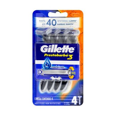 Aparelho de Barbear Descartável Gillette Prestobarba3idades 4UN