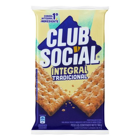 BISCOITO CLUB SOCIAL INTEGRAL TRADICIO 144G