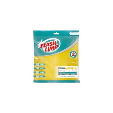 PANO MICROFIBRA FLASH LIMP AMARELO MULTIUSO 2UN
