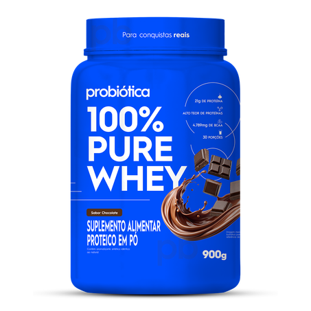 Suplemento Proteico Probiótica 100% Pure Whey Chocolate Zero Lactose 900g