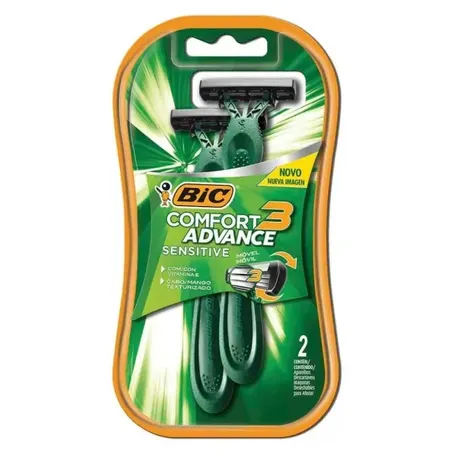 Aparelho barbear bic comfort 3.conj sensivel 2un*