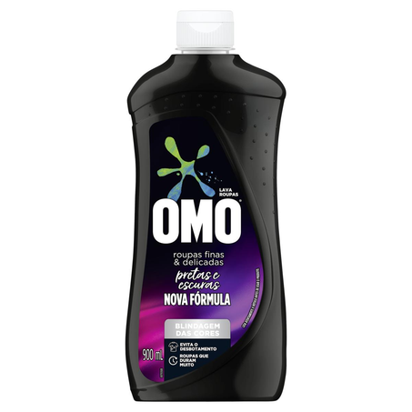 Lava-roupas Omo 900ml - Roupas Finas e Delicadas - Pretas e Escuras
