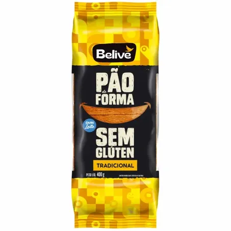 Pão de forma belive tradicional sem glúten 400g