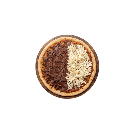 Pizza alfa chocolate branco e chocolate preto kg