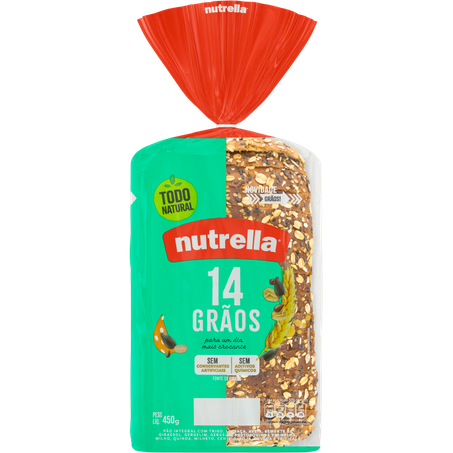 Pão Integral 14 Grãos Nutrella Pacote 450g