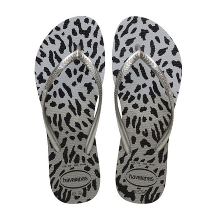 HAVAIANAS SLIM ANIMALS BEGE PALHA/CINZA D TAM33/34