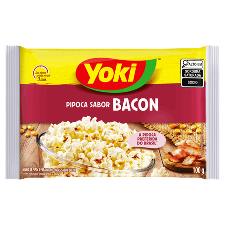 Pipoca popcorn de bacon yoki 100g