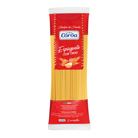 MASSA COM OVOS COROA ESPAGUETE 500G