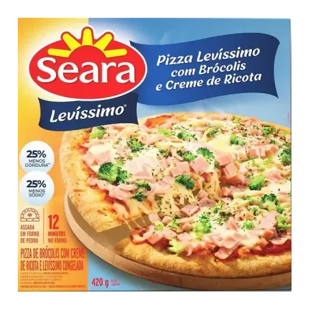 Pizza seara 420g lombo com brócolis e creme de ricota