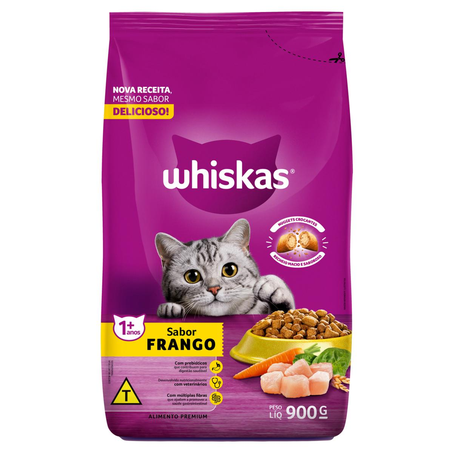 Ração Whiskas 900g - Adultos - Frango