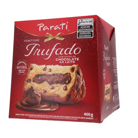 Panettone Parati Trufado com Gotas de Chocolate Ao Leite Caixa 400gr 360-2