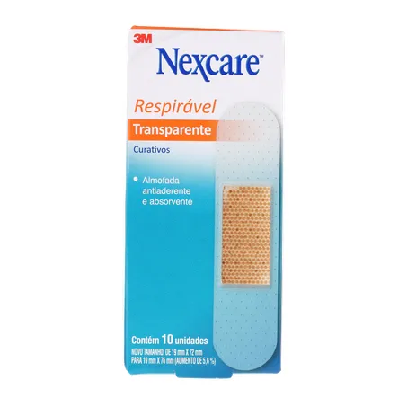 Curativo nexcare transparente respirável caixa c-10unid
