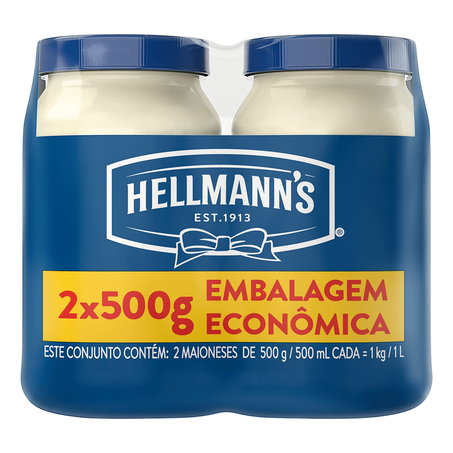 MAIONESE HELLMANNS LEVE MAIS PAGUE MENOS 2X500G