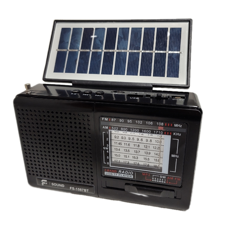 Rádio portátil solar f-sound fs-1587bt p