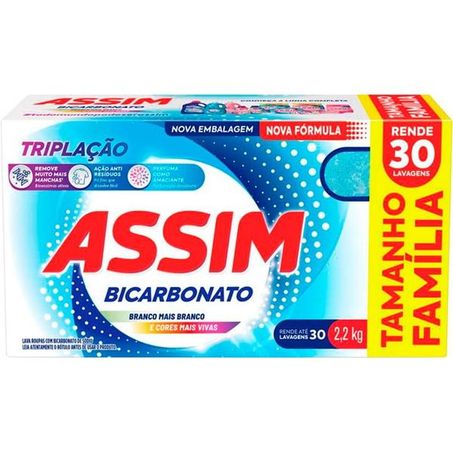 Lava Roupas Assim Em Pó Tripla Ação Caixa 2,2kg 
 