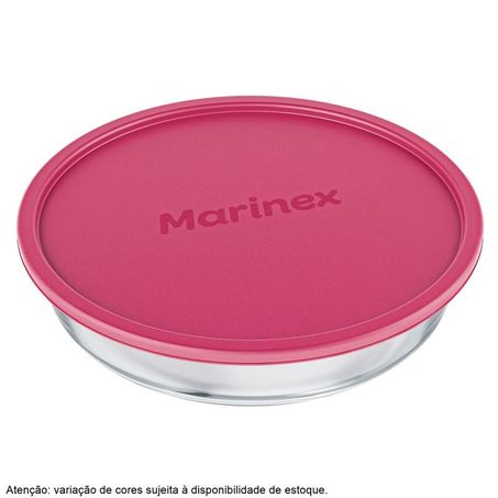 ASSADEIRA REFRATARIA REDONDA 2,4 LITROS COM TAMPA MARINEX