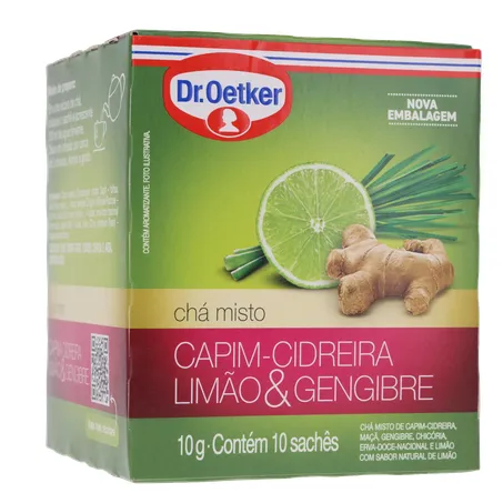 Chá Dr Oetker Cidreira e Limão/Gengibre C/10 Sachês 360-34