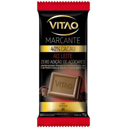 Chocolate ao leite vitao 40% cacau 70g