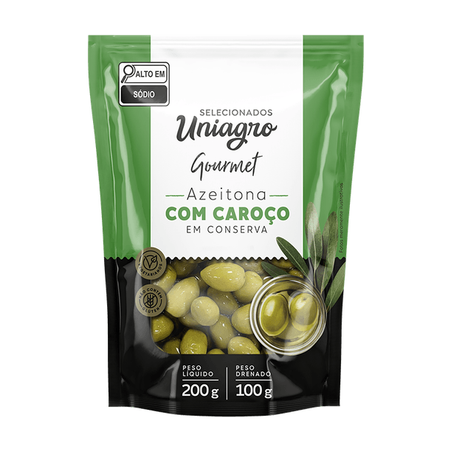 AZEITONAS VERDES UNIAGRO C/CAROÇO SC 100G