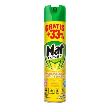 INSETICIDA AEROSSOL AÇÃO IMEDIATA BASE ÁGUA COM ÓLEO DE CITRONELA MAT INSET