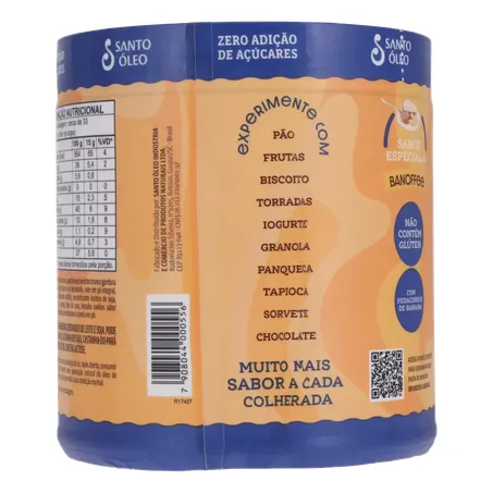 Pasta amendoim santo oleo banoffee 500g 360-22