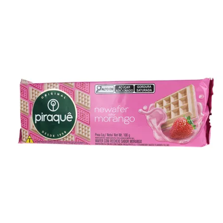 Wafer Recheado Piraquê morango Pacote 100gr 360-2