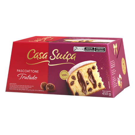 Colomba Casa Suiça Pascoattone 450g Recheado Trufas