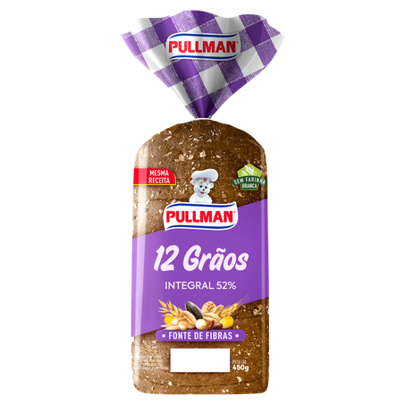 Pão pullman 12 grãos 53% integral 450g