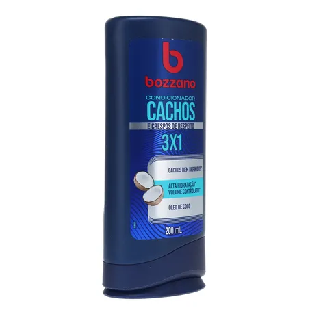 Condicionador Cachos Bozzano Óleo de Coco 3x1 Frasco 200ml 360-33