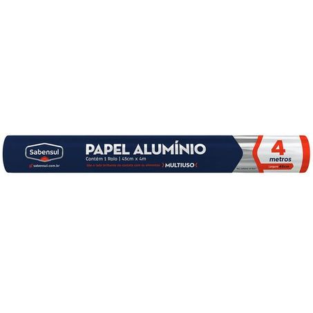 Papel alumínio sabensul 45cmx4m