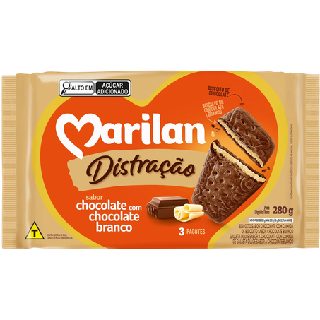 Biscoito Marilan 280g Distracao Chocolate Branco