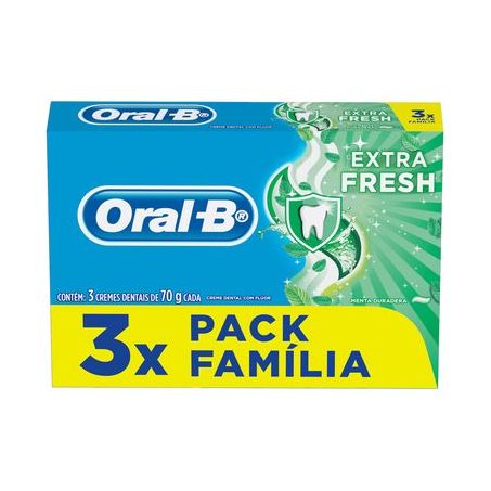 Creme Dental Oral-b Escudo Extra Fresh 70g 3un
