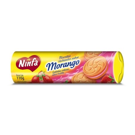 Biscoito Doce Recheado Ninfa Morango Pacote 110G