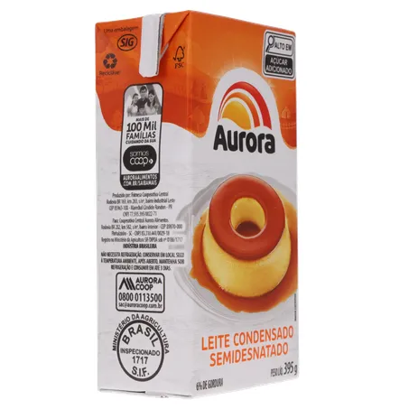Leite cond aurora semidesn. 395g 360-31