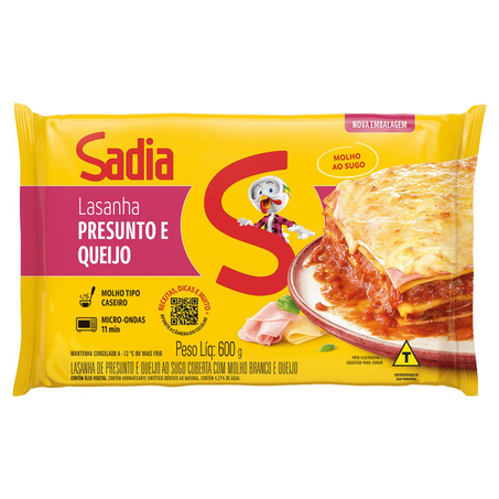 Lasanha Sadia 600g - Presunto e Queijo