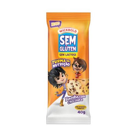 Minibolo Baunilha com Chocolate Sem Glúten Zero Lactose Turma Da Nutrição Wickbold Pacote 40G