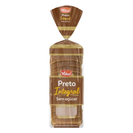 Pão preto integral zero lactose zero açúcar vital