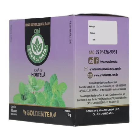 CHÁ ERVA DA MATA HORTELÃ CAIXA C/10 SACHÊS 360-23