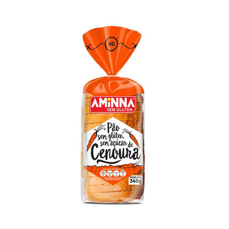 Pão de Cenoura Aminna sem Açúcar sem Glúten 340G