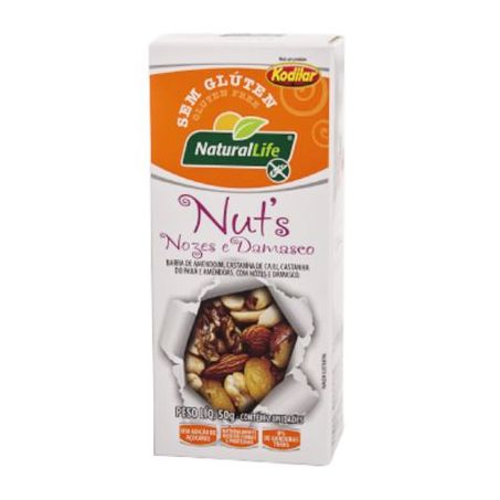 BARRINHA NATU LIFE NUTS S/GLUT 50G DAM/NOZ