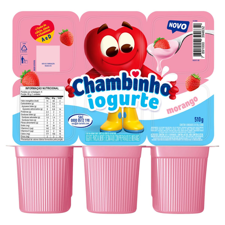 Iogurte Chambinho Nestlé 510g - Morango