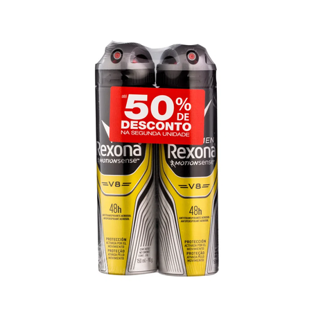 Desodorante Antitranspirante Rexona V8 Amarelo 150ml Oferta 2un