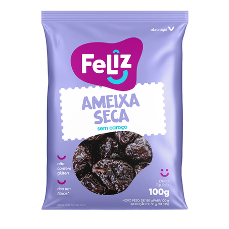 AMEIXA SECA S/CAROÇO FELIZ 100G