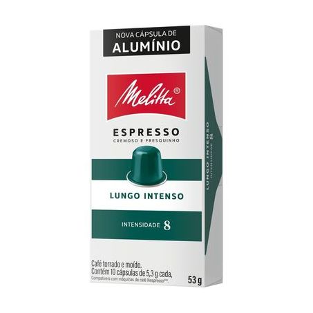 Cápsula Melitta Espresso Lungo Intenso C/10 Alumínio 53g