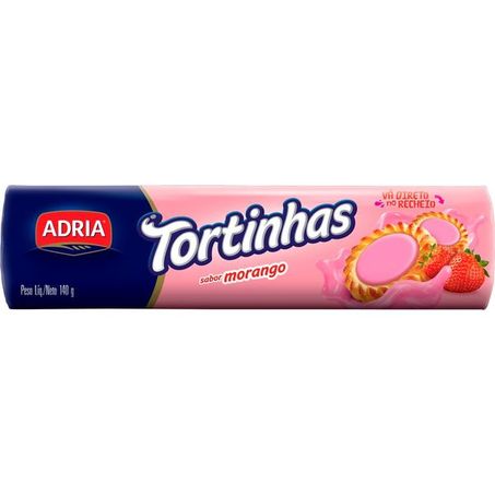 BISC.TORTINHAS ADRIA 140G MORANGO CX.50