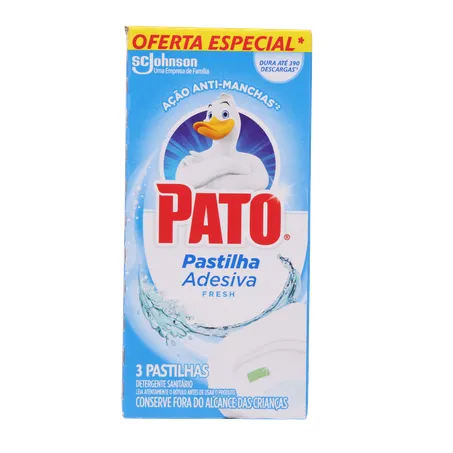 Desodorizador Sanitário Pato Com 3 unidades - Pastilha Adesiva - Fresh