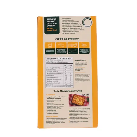 Peito de Frango Vapza Desfiado E Cozido Caixa 400G 360-2