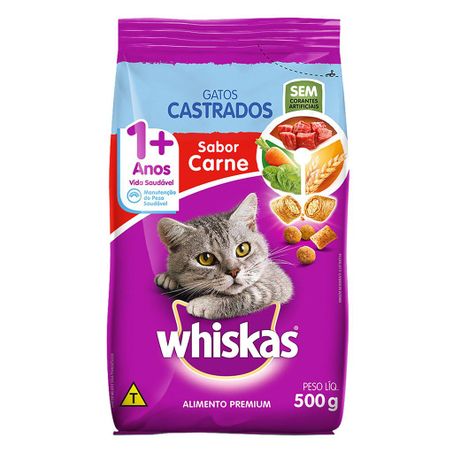 Ração para Gatos Castrados Adultos 1+ Carne Whiskas