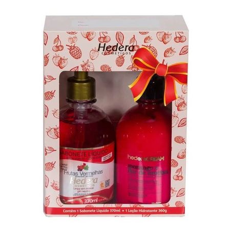 KIT HEDERA FRUTAS VERMELHAS SABONETE LÍQUIDO 370ML + LOÇÃO HIDRATANTE 360G
